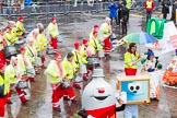 Lord Mayor's Show 2013: 59-Recycling in the City- The Binbot is joined again by his drumming street sweepers to celebrate 20th anniversary of the City's unique Clean City Awards scheme..
Press stand opposite Mansion House, City of London,
London,
Greater London,
United Kingdom,
on 09 November 2013 at 11:31, image #735