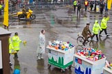 Lord Mayor's Show 2013: 59-Recycling in the City- The Binbot is joined again by his drumming street sweepers to celebrate 20th anniversary of the City's unique Clean City Awards scheme..
Press stand opposite Mansion House, City of London,
London,
Greater London,
United Kingdom,
on 09 November 2013 at 11:32, image #755