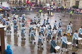 Lord Mayor's Show 2013: 81-Zunft Zur Zimmerleuten Band- the band traditionally supports the Zurich Swiss Gild of the Zimmerleuten in its parade and pageants, and is continuing that tradition today..
Press stand opposite Mansion House, City of London,
London,
Greater London,
United Kingdom,
on 09 November 2013 at 11:45, image #970