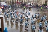 Lord Mayor's Show 2013: 81-Zunft Zur Zimmerleuten Band- the band traditionally supports the Zurich Swiss Gild of the Zimmerleuten in its parade and pageants, and is continuing that tradition today..
Press stand opposite Mansion House, City of London,
London,
Greater London,
United Kingdom,
on 09 November 2013 at 11:45, image #972