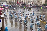 Lord Mayor's Show 2013: 81-Zunft Zur Zimmerleuten Band- the band traditionally supports the Zurich Swiss Gild of the Zimmerleuten in its parade and pageants, and is continuing that tradition today..
Press stand opposite Mansion House, City of London,
London,
Greater London,
United Kingdom,
on 09 November 2013 at 11:45, image #973