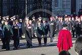 Remembrance Sunday 2012 Cenotaph March Past: Groups A16 - A19: Royal Irish Regiment Association/
Durham Light Infantry Association/King's Royal Rifle Corps Association/Royal Green Jackets Association..
Whitehall, Cenotaph,
London SW1,

United Kingdom,
on 11 November 2012 at 11:50, image #667