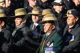 Remembrance Sunday Cenotaph March Past 2013: D2 - British Gurkha Welfare Association..
Press stand opposite the Foreign Office building, Whitehall, London SW1,
London,
Greater London,
United Kingdom,
on 10 November 2013 at 11:38, image #37