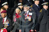 Remembrance Sunday at the Cenotaph in London 2014: Group F1 - Normandy Veterans Association.
Press stand opposite the Foreign Office building, Whitehall, London SW1,
London,
Greater London,
United Kingdom,
on 09 November 2014 at 11:37, image #17