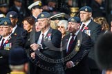 Remembrance Sunday at the Cenotaph in London 2014: Group C2 - Royal Air Force Regiment Association.
Press stand opposite the Foreign Office building, Whitehall, London SW1,
London,
Greater London,
United Kingdom,
on 09 November 2014 at 11:38, image #75