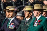 Remembrance Sunday at the Cenotaph in London 2014: Group D25 - Gurkha Brigade Association.
Press stand opposite the Foreign Office building, Whitehall, London SW1,
London,
Greater London,
United Kingdom,
on 09 November 2014 at 11:47, image #464