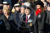 Remembrance Sunday at the Cenotaph in London 2014: Group F18 - Aden Veterans Association.
Press stand opposite the Foreign Office building, Whitehall, London SW1,
London,
Greater London,
United Kingdom,
on 09 November 2014 at 11:59, image #1081