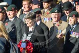 Remembrance Sunday at the Cenotaph in London 2014: Group A2 - Rifles Regimental Association.
Press stand opposite the Foreign Office building, Whitehall, London SW1,
London,
Greater London,
United Kingdom,
on 09 November 2014 at 11:59, image #1117