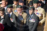 Remembrance Sunday at the Cenotaph in London 2014: Group A2 - Rifles Regimental Association.
Press stand opposite the Foreign Office building, Whitehall, London SW1,
London,
Greater London,
United Kingdom,
on 09 November 2014 at 11:59, image #1118