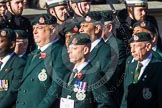 Remembrance Sunday at the Cenotaph in London 2014: Group A9 - Royal Green Jackets Association.
Press stand opposite the Foreign Office building, Whitehall, London SW1,
London,
Greater London,
United Kingdom,
on 09 November 2014 at 12:01, image #1170
