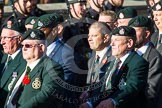 Remembrance Sunday at the Cenotaph in London 2014: Group A9 - Royal Green Jackets Association.
Press stand opposite the Foreign Office building, Whitehall, London SW1,
London,
Greater London,
United Kingdom,
on 09 November 2014 at 12:01, image #1175