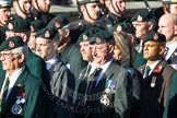 Remembrance Sunday at the Cenotaph in London 2014: Group A9 - Royal Green Jackets Association.
Press stand opposite the Foreign Office building, Whitehall, London SW1,
London,
Greater London,
United Kingdom,
on 09 November 2014 at 12:01, image #1183