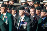 Remembrance Sunday at the Cenotaph in London 2014: Group A9 - Royal Green Jackets Association.
Press stand opposite the Foreign Office building, Whitehall, London SW1,
London,
Greater London,
United Kingdom,
on 09 November 2014 at 12:01, image #1186