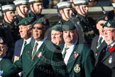 Remembrance Sunday at the Cenotaph in London 2014: Group A9 - Royal Green Jackets Association.
Press stand opposite the Foreign Office building, Whitehall, London SW1,
London,
Greater London,
United Kingdom,
on 09 November 2014 at 12:01, image #1206