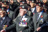 Remembrance Sunday at the Cenotaph in London 2014: Group A12 - King's Own Scottish Borderers.
Press stand opposite the Foreign Office building, Whitehall, London SW1,
London,
Greater London,
United Kingdom,
on 09 November 2014 at 12:02, image #1256