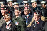 Remembrance Sunday at the Cenotaph in London 2014: Group A14 - Gordon Highlanders Association.
Press stand opposite the Foreign Office building, Whitehall, London SW1,
London,
Greater London,
United Kingdom,
on 09 November 2014 at 12:03, image #1280
