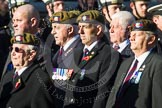 Remembrance Sunday at the Cenotaph in London 2014: Group A19 - Scots Guards Association.
Press stand opposite the Foreign Office building, Whitehall, London SW1,
London,
Greater London,
United Kingdom,
on 09 November 2014 at 12:03, image #1329