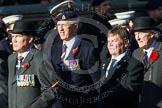 Remembrance Sunday at the Cenotaph in London 2014: Group B18 - Royal Army Medical Corps Association.
Press stand opposite the Foreign Office building, Whitehall, London SW1,
London,
Greater London,
United Kingdom,
on 09 November 2014 at 12:10, image #1706