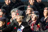 Remembrance Sunday at the Cenotaph in London 2014: Group B25 - Queen Alexandra's Royal Army Nursing Corps Association.
Press stand opposite the Foreign Office building, Whitehall, London SW1,
London,
Greater London,
United Kingdom,
on 09 November 2014 at 12:11, image #1788