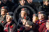 Remembrance Sunday at the Cenotaph in London 2014: Group B25 - Queen Alexandra's Royal Army Nursing Corps Association.
Press stand opposite the Foreign Office building, Whitehall, London SW1,
London,
Greater London,
United Kingdom,
on 09 November 2014 at 12:11, image #1789