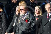 Remembrance Sunday at the Cenotaph in London 2014: Group M5 - Evacuees Reunion Association.
Press stand opposite the Foreign Office building, Whitehall, London SW1,
London,
Greater London,
United Kingdom,
on 09 November 2014 at 12:15, image #2006