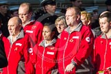 Remembrance Sunday at the Cenotaph in London 2014: Group M16 - British Red Cross.
Press stand opposite the Foreign Office building, Whitehall, London SW1,
London,
Greater London,
United Kingdom,
on 09 November 2014 at 12:16, image #2097