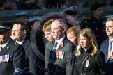 Remembrance Sunday at the Cenotaph in London 2014: Group M33 - Ministry of Defence (MoD) Civilians.
Press stand opposite the Foreign Office building, Whitehall, London SW1,
London,
Greater London,
United Kingdom,
on 09 November 2014 at 12:19, image #2237