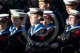 Remembrance Sunday at the Cenotaph in London 2014: Group M45 - Sea Cadet Corps.
Press stand opposite the Foreign Office building, Whitehall, London SW1,
London,
Greater London,
United Kingdom,
on 09 November 2014 at 12:21, image #2278