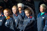 Remembrance Sunday at the Cenotaph in London 2014: Group M52 - Girls Brigade England & Wales.
Press stand opposite the Foreign Office building, Whitehall, London SW1,
London,
Greater London,
United Kingdom,
on 09 November 2014 at 12:22, image #2338