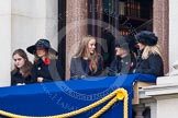 Remembrance Sunday at the Cenotaph in London 2014: Guests on one of the balconies of the Foreign- and Commonwealth Office.
Press stand opposite the Foreign Office building, Whitehall, London SW1,
London,
Greater London,
United Kingdom,
on 09 November 2014 at 10:22, image #52