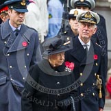 Remembrance Sunday at the Cenotaph in London 2014: HM The Queen, HRH The Duke of Edinburgh, and HRH The Duke of Cambridge on their way past the Cenotaph.
Press stand opposite the Foreign Office building, Whitehall, London SW1,
London,
Greater London,
United Kingdom,
on 09 November 2014 at 10:58, image #145