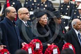 Remembrance Sunday at the Cenotaph in London 2014: The High Commissioner of Mauritius, the High Commissioner of Barbados, the High Commissioner of Lesotho, the High Commissioner of Botwana and the High Commissioner of Guyana with their wreaths at the Cenotaph.
Press stand opposite the Foreign Office building, Whitehall, London SW1,
London,
Greater London,
United Kingdom,
on 09 November 2014 at 11:03, image #176