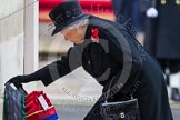 Remembrance Sunday at the Cenotaph in London 2014: HM The Queen laying her wreath at the Cenotaph.
Press stand opposite the Foreign Office building, Whitehall, London SW1,
London,
Greater London,
United Kingdom,
on 09 November 2014 at 11:03, image #187