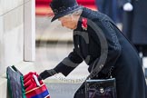 Remembrance Sunday at the Cenotaph in London 2014: HM The Queen laying her wreath at the Cenotaph.
Press stand opposite the Foreign Office building, Whitehall, London SW1,
London,
Greater London,
United Kingdom,
on 09 November 2014 at 11:03, image #188