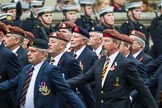 Remembrance Sunday at the Cenotaph 2015: Group B25, Kings Royal Hussars Regimental Association.
Cenotaph, Whitehall, London SW1,
London,
Greater London,
United Kingdom,
on 08 November 2015 at 11:41, image #202