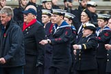 Remembrance Sunday at the Cenotaph 2015: Group E3, Merchant Navy Association.
Cenotaph, Whitehall, London SW1,
London,
Greater London,
United Kingdom,
on 08 November 2015 at 11:59, image #818