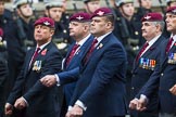 Remembrance Sunday at the Cenotaph 2015: Group A14, 4 Company Association (Parachute Regiment).
Cenotaph, Whitehall, London SW1,
London,
Greater London,
United Kingdom,
on 08 November 2015 at 12:11, image #1289