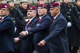 Remembrance Sunday at the Cenotaph 2015: Group A14, 4 Company Association (Parachute Regiment).
Cenotaph, Whitehall, London SW1,
London,
Greater London,
United Kingdom,
on 08 November 2015 at 12:11, image #1291