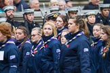 Remembrance Sunday at the Cenotaph 2015: Group M51, Girlguiding London & South East England.
Cenotaph, Whitehall, London SW1,
London,
Greater London,
United Kingdom,
on 08 November 2015 at 12:21, image #1731