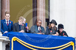 Remembrance Sunday at the Cenotaph 2015: Guests on one of the balconies of the Foreign- and Commonwealth Office Building. Image #39, 08 November 2015 10:19 Whitehall, London, UK