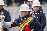 Remembrance Sunday at the Cenotaph 2015: The Drum Major of the Band of her Majesty's Royal Marines, Portsmouth. Image #41, 08 November 2015 10:19 Whitehall, London, UK