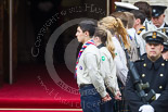 Remembrance Sunday at the Cenotaph 2015: The Queen’s Scouts lining the steps of the
Foreign and Commonwealth Office. Image #70, 08 November 2015 10:47 Whitehall, London, UK