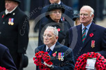 Remembrance Sunday at the Cenotaph 2015: On the way to the Cenotaph to lay their wreaths: Christopher Dovey for the Royal Navy Association, Patrick Mitford-Slade for the Royal Commonwealth Ex-Services League, Jan Harvey for Royal British Legion Scotland and Marilyn Humphry for the Royal British Legion Women’s Section. Image #340, 08 November 2015 11:25 Whitehall, London, UK