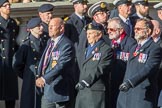 The Aircraft Handlers Association  (Group E4, 58 members) during the Royal British Legion March Past on Remembrance Sunday at the Cenotaph, Whitehall, Westminster, London, 11 November 2018, 11:42.