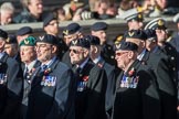 Aircrewmans Association  (Group E5, 44 members) during the Royal British Legion March Past on Remembrance Sunday at the Cenotaph, Whitehall, Westminster, London, 11 November 2018, 11:42.