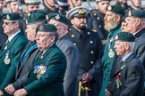 Royal Green Jackets (Group A2, 153 members) during the Royal British Legion March Past on Remembrance Sunday at the Cenotaph, Whitehall, Westminster, London, 11 November 2018, 11:55.