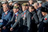 Yorkshire Regiment Association (Group A23, 51 members) during the Royal British Legion March Past on Remembrance Sunday at the Cenotaph, Whitehall, Westminster, London, 11 November 2018, 11:59.