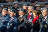 Royal Air Forces Association (Group C1, 155 members) during the Royal British Legion March Past on Remembrance Sunday at the Cenotaph, Whitehall, Westminster, London, 11 November 2018, 12:14.