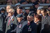 Royal Air Forces Association (Group C1, 155 members) during the Royal British Legion March Past on Remembrance Sunday at the Cenotaph, Whitehall, Westminster, London, 11 November 2018, 12:14..