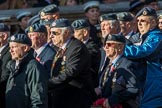 Royal Air Forces Association Armourers Branch (Group C26, 45 members) during the Royal British Legion March Past on Remembrance Sunday at the Cenotaph, Whitehall, Westminster, London, 11 November 2018, 12:18.